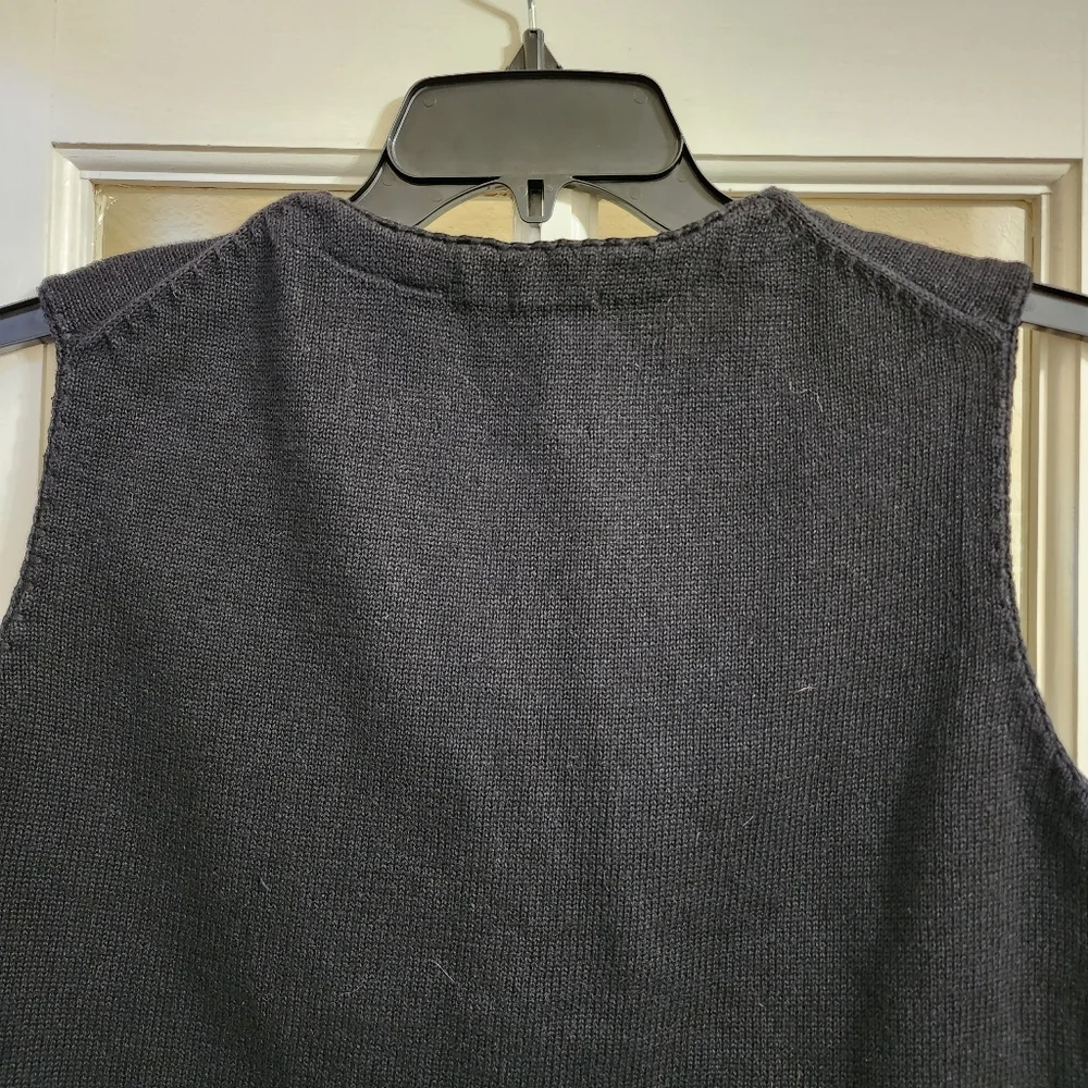 Vintage Michael Simon Beaded Telephone Vest Art Knit Whimsical Y2K READ DESC